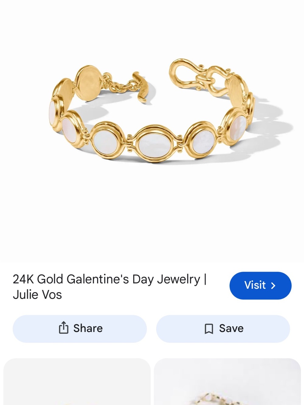Julie Vos Gold Bracelet with White Mother-of-Pearl Discs
